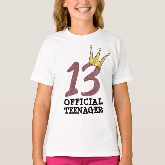 13e verjaardag Officiële tiener Teen Girl Crown T-shirt (Voorkant)