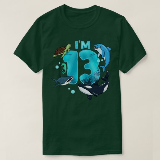 13e verjaardag onder het Zee T-shirt (Design voorkant)