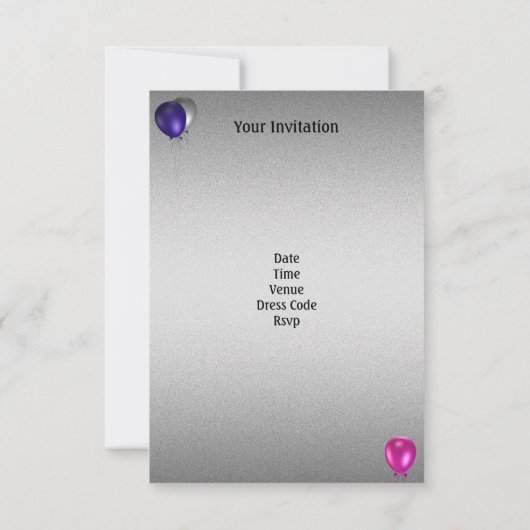 13e verjaardag Paars roze zwarte patroon & ballonn Kaart (Achterkant)