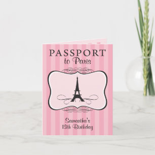 13e verjaardag Paris Passport Invitation