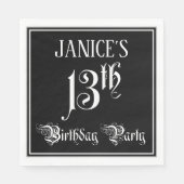 13e verjaardag Partij — Fancy Manuscript + de Naam Servet (Voorkant)