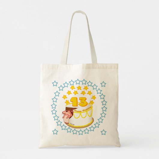 13e Verjaardag Party Muis canvas tassen (Achterkant)