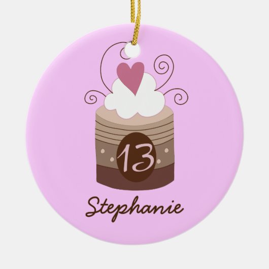 13e verjaardag Persoonlijke cadeaubon Keramisch Ornament (Voorkant)