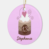 13e verjaardag Persoonlijke cadeaubon Keramisch Ornament (Links)