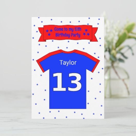 13e verjaardag persoonlijke partijuitnodiging kaart (Staand voorkant)