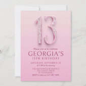 13e verjaardag Pink Diamonds Kaart (Voorkant)