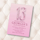 13e verjaardag Pink Diamonds Kaart