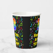 13e Verjaardag: Plezier Muzieknoten Patroon, Regen Papieren Bekers (Links)