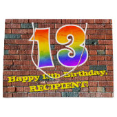 13e verjaardag: Plezier, op graffiti geïnspireerde Groot Cadeauzakje (Voorkant)