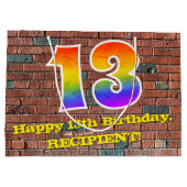 13e verjaardag: Plezier, op graffiti geïnspireerde Groot Cadeauzakje (Achterkant)