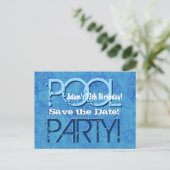 13e verjaardag Pool Party Save the Date V013 Aankondigingskaart (Staand voorkant)