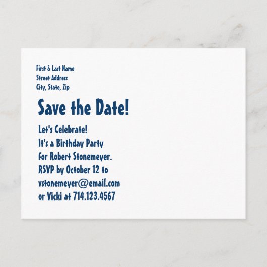 13e verjaardag Pool Party Save the Date V06 Aankondigingskaart (Achterkant)