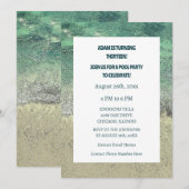 13e Verjaardag Pool Party Water Abstracte Kunst Cu Kaart (Voorkant / Achterkant)