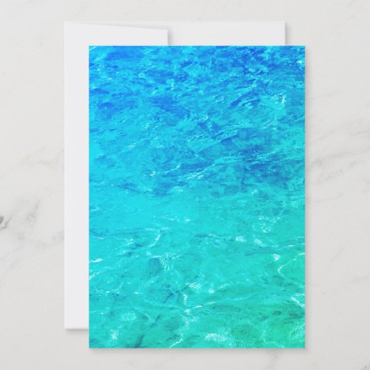 13e Verjaardag Pool Party Water Blauw Groen Custom Kaart (Achterkant)