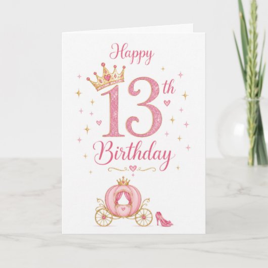 13e verjaardag prinses kaart (Voorkant)