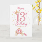 13e verjaardag prinses kaart (Gele Bloem)