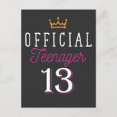 13e verjaardag prinses Meisjestiener Briefkaart (Voorkant)