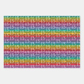 13e verjaardag Rainbow Stripe Typografie Inpakpapier Vel (Voorkant 3)