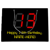 13e verjaardag: Red Digital Clock Style "13" + naa Groot Cadeauzakje (Voorkant)