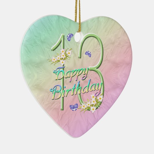 13e verjaardag Regenboogkeepaardse versiering Keramisch Ornament (Rechts)