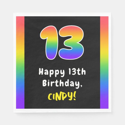 13e verjaardag: Regenboogspectrum # 13, Aangepaste Servet (Voorkant)