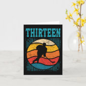 13e verjaardag Retro Ice Hockey 13 jaar oude jonge Kaart (Gele Bloem)