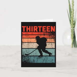 13e verjaardag Retro Ice Hockey 13 jaar oude jonge Kaart