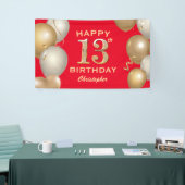 13e verjaardag Rode en goudballonnen van de Rode e Spandoek (Beurs)