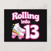 13e verjaardag Roller Skating 13 jaar oud schaatse Briefkaart (Voorkant)