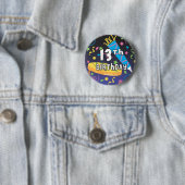 13e verjaardag ronde button 5,7 cm (In situ)