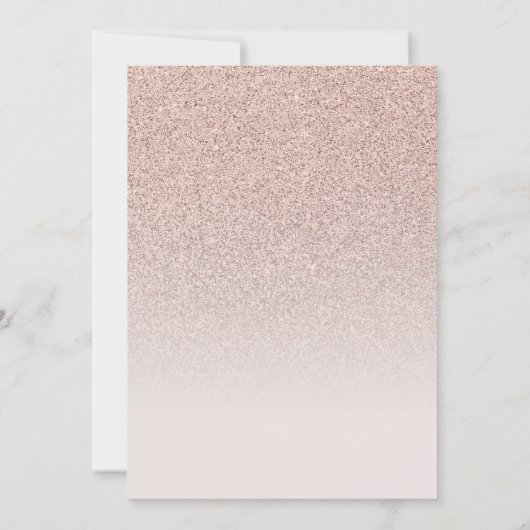 13e verjaardag Roos Gold Ombre Glitter Uitnodiging (Achterkant)