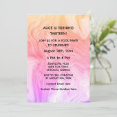 13e Verjaardag Roze Artsy Abstract Custom Age Girl Kaart (Staand voorkant)