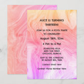 13e Verjaardag Roze Artsy Abstract Custom Age Girl Kaart (Voorkant / Achterkant)