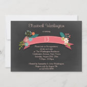 13e verjaardag Roze banner-bord Kaart (Achterkant)