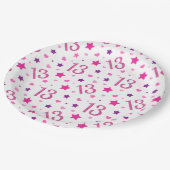 13e verjaardag Roze Borden van glitterpapier Papieren Bordje (Gekanteld)