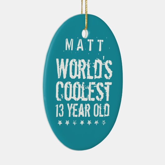 13e verjaardag 's werelds oudste 13-jarige Blauwgr Keramisch Ornament
