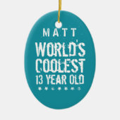 13e verjaardag 's werelds oudste 13-jarige Blauwgr Keramisch Ornament