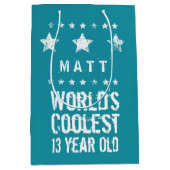 13e verjaardag 's werelds oudste 13-jarige Blauwgr Medium Cadeauzakje (Voorkant)
