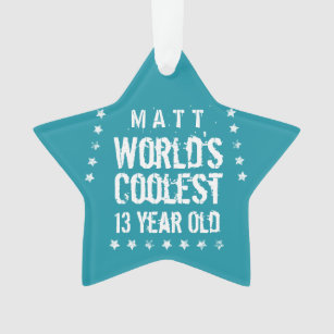 13e verjaardag 's werelds oudste 13-jarige Blauwgr Ornament