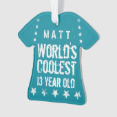13e verjaardag 's werelds oudste 13-jarige Blauwgr Ornament (voorkant)