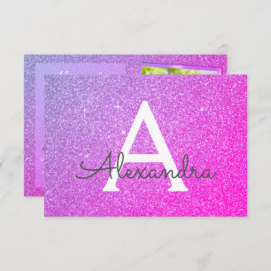 13e verjaardag Sparkle Paarse Roze Foto Kaart