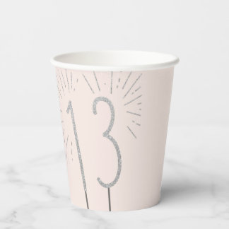 13e verjaardag Sparkler Paper Cups Papieren Bekers