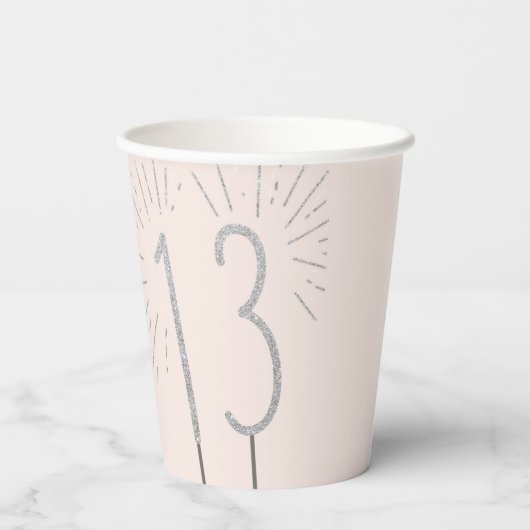 13e verjaardag Sparkler Paper Cups Papieren Bekers (Achterkant)