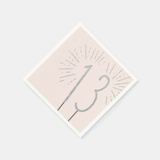 13e verjaardag Sparkler servetten (Hoek)