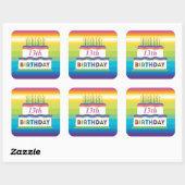 13e verjaardag Sticker met regenboogstrips (Vel)