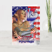 13e verjaardag tiener, gelukkige 13e verjaardag kaart (Voorkant)