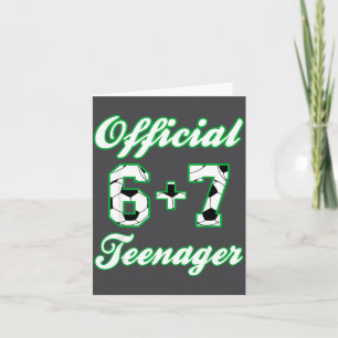 13e verjaardag tiener grappig voetbal 6+7 meme kaart