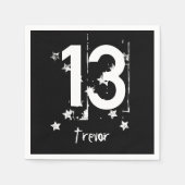 13e verjaardag Tiener Grunge Stijl met Sterren A01 Servetten (Voorkant)