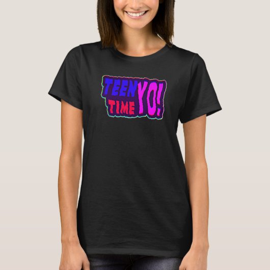 13e verjaardag Tiener Tijd Yo T-shirt (Voorkant)