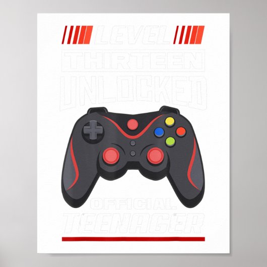 13e verjaardag tiener verjaardagsgamer gaming g poster (Voorkant)